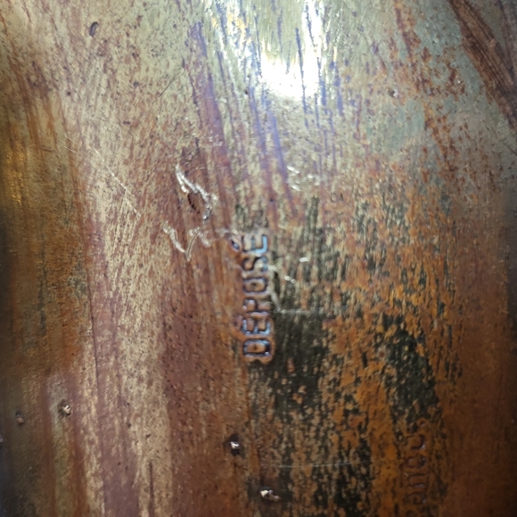 Austrian Geschutzt Art Deco Real Bronze Lids Inkwell w/o Glass Inserts Vintage … - Picture 8 of 9